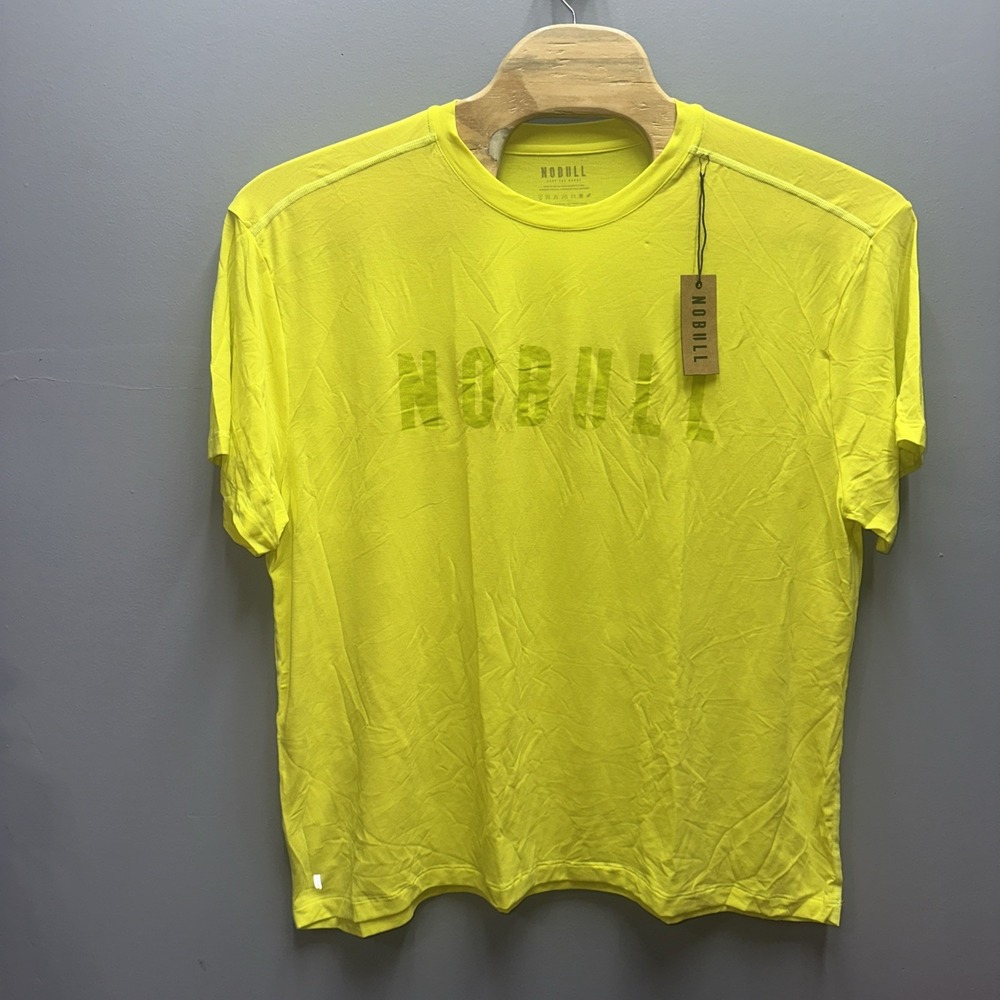 NOBULL Men Neon Yellow Graphic Tee Short Sleeve Training Shirt XXXL MNBTEENEONYL